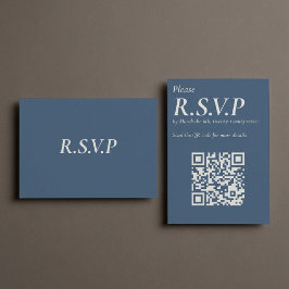Elegant Blue Serif stor QR-kodOSA Tilläggskort