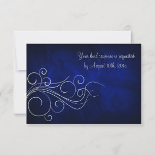 Elegant Blue Silver Bröllop OSA Kort