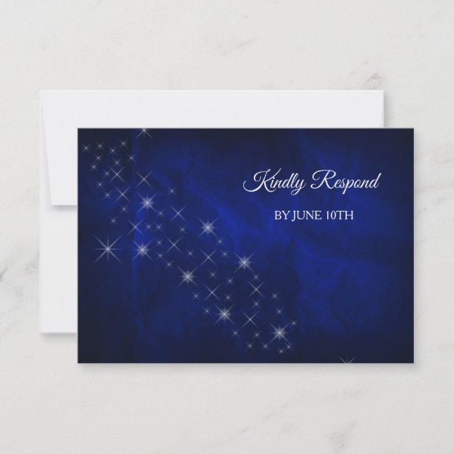 Elegant Blue Silver Star Bröllop OSA (Framsida)