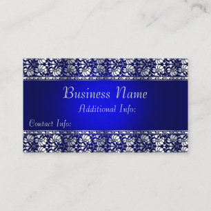 Elegant Blue & Silver Visitkort