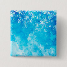 Elegant Blue Snöflingor jul | PIN-knapp