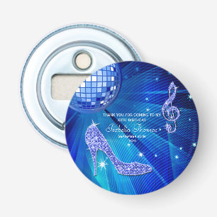 Elegant Blue Sparkly Heels, Music Party Flasköppnare