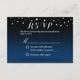 Elegant Blue Starry Night Bröllop OSA Kort
