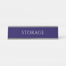 Elegant Blue Storage Room Name Plate