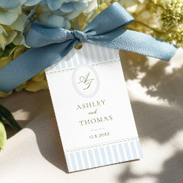 Elegant Blue Stripes Wedding Presentetikett