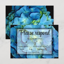 Elegant blue teal blommigt hydrangeas blue ro OSA Kort