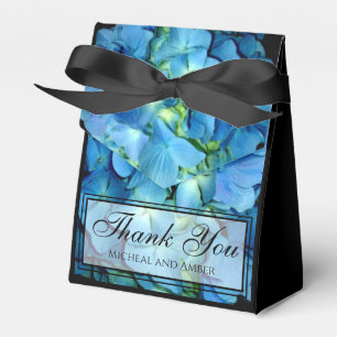 Elegant blue teal blommigt hydrangeas blue ro presentaskar