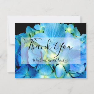 Elegant blue teal blommigt hydrangeas blue ro tack kort