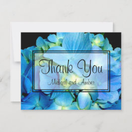 Elegant blue teal blommigt hydrangeas blue ro tack kort