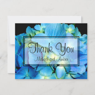 Elegant blue teal blommigt hydrangeas blue ro tack kort