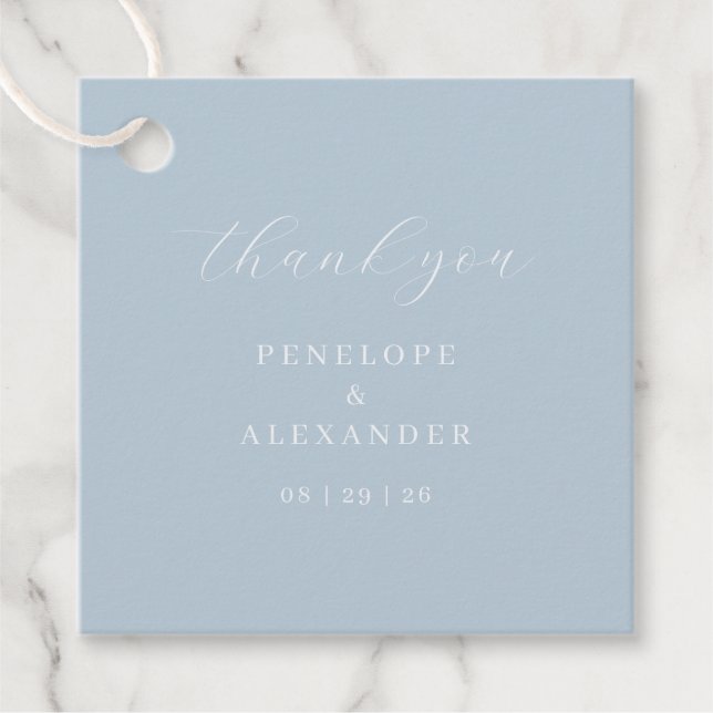Elegant Blue Thank You Card Gåvor Etiketter (Framsida)