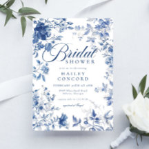 Elegant Blue Toile Chinoiserie Möhippa