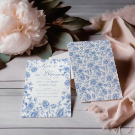 Elegant Blue Toile chinoiserie Möhippa Inbjudningar