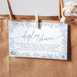 Elegant Blue Toile de Jouy Möhippa Visning Shower Tilläggskort
