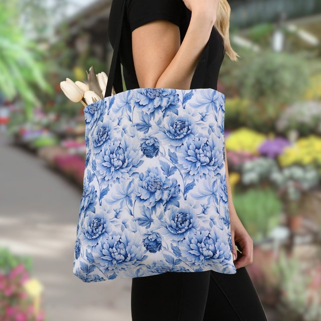 Elegant Blue Toile de Jouy Tygkasse (Skapare uppladdad)