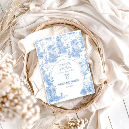 Elegant Blue Toile Safari Boy Shower Tack Kort