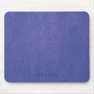Elegant Blue Tones Faux Leather Skriv ut Musmatta
