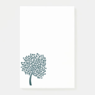 Elegant Blue Träd Heart-design Post-it Block