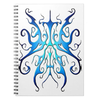 Elegant Blue Tribal Mask Abstract Design Anteckningsbok