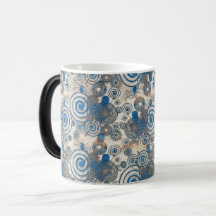 Elegant Blue Twirl Mönster - bakgrundsdesign Magisk Mugg