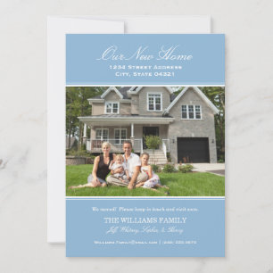 Elegant Blue Vår nya Flytta för hemfoto Meddelande
