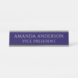 Elegant Blue Vice President Title Name Plate