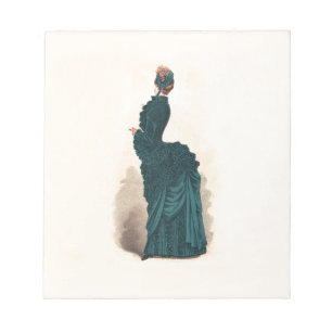 Elegant Blue Victorian Dress Mode Anteckningsblock
