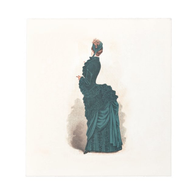 Elegant Blue Victorian Dress Mode Anteckningsblock (Framsida)