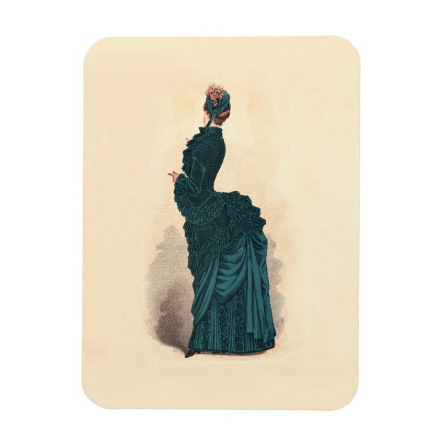 Elegant Blue Victorian Dress Mode Magnet (Vertikal)