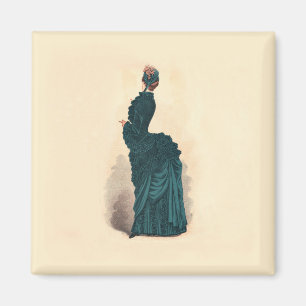 Elegant Blue Victorian Dress Mode Magnet