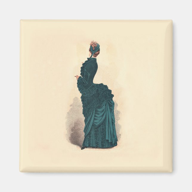 Elegant Blue Victorian Dress Mode Magnet (Framsidan)