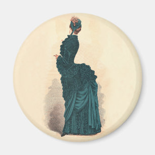 Elegant Blue Victorian Dress Mode Magnet