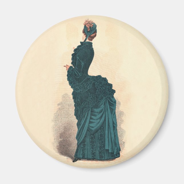 Elegant Blue Victorian Dress Mode Magnet (Framsidan)