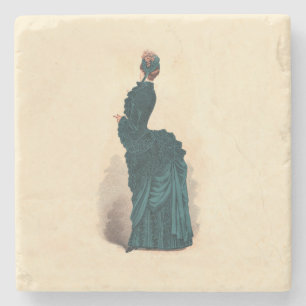 Elegant Blue Victorian Dress Mode Stenunderlägg