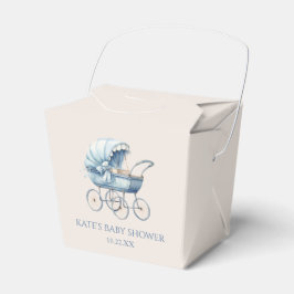Elegant Blue Vintage Baby Carriage Baby Shower Presentaskar