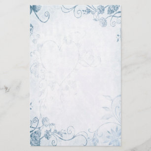 Elegant Blue Vintage bröllop Brevpapper