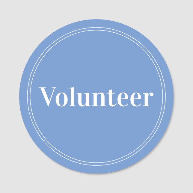 Elegant Blue Voluntetic Magnetic Namnbricka (Framsida)