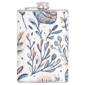 Elegant Blue Watercolor Blommigt Spray Flaska Fickplunta