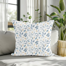 Elegant Blue Watercolor Botanical Pattern