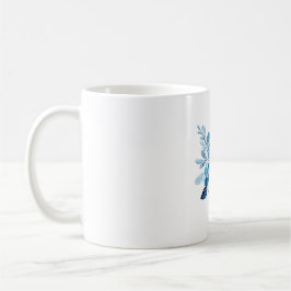 Elegant Blue Watercolor Floral Classic Mug Kaffemugg