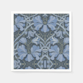 Elegant Blue Watercolor Floral Pattern Pappersservett