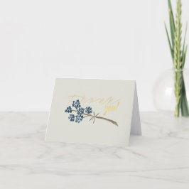 Elegant Blue Watercolor Flowers Tack Kort