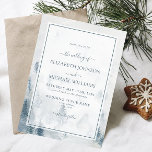 Elegant Blue Watercolor Gräs Träd Winter Wedding Inbjudningar<br><div class="desc">Vi presenterar "Elegant Blue Watercolor Gräs Träd Winter Wedding bjudation", ett vackert designat biet som fångar det goda och magiska väsen i ett vinterbröllop. Den här inbjudan har en fantastisk vattenfärgsbakgrund som skildrar ett snöbergslandskap, prickat med gräs träd i mistnyanser av blått och grått. Anpassa inbjudan med dina bröllop-detaljer i...</div>