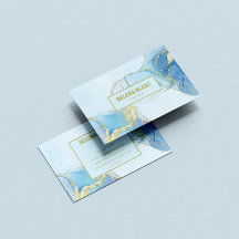Elegant Blue Watercolor & Guld Glitter