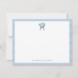 Elegant Blue Watercolor Hydrangea Floral Anteckningskort