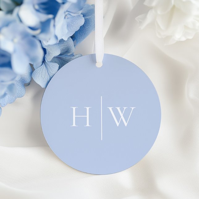 Elegant Blue Wedding Monogram Gåvor Etiketter (Skapare uppladdad)