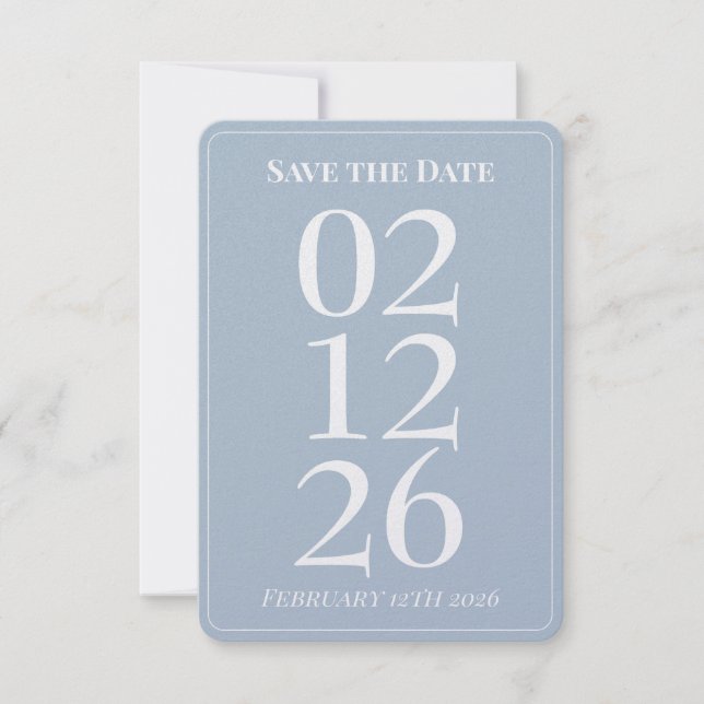 Elegant Blue Wedding Save the Date Cards Inbjudningar (Framsida)