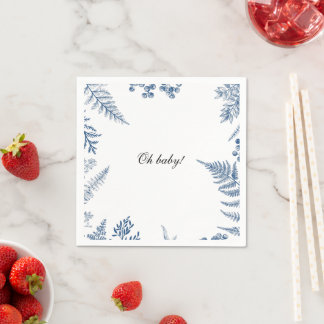 Elegant Blue & White Baby Shower Napkin-Oh baby! Pappersservett