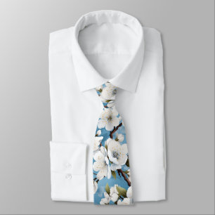 Elegant Blue White Blommar Work Bröllop Nacke Slips
