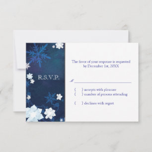 Elegant Blue & White Boho Winter Wedding OSA Kort